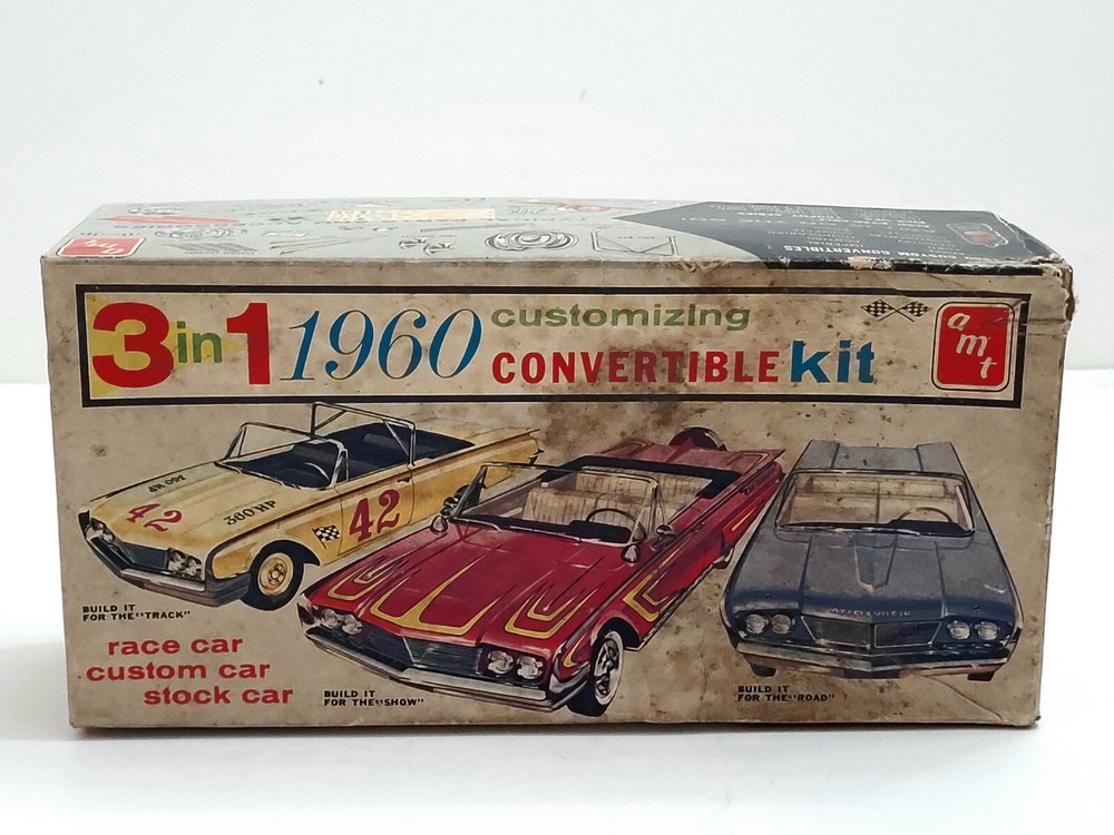 AMT 1960 3 in 1 CUSTOMIZING CONVERTIBLE CAR KIT #139 MODEL BOX ONLY FORD MERCURY