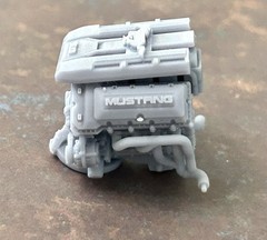 Resin “Mustang 5.0” Modern Ford Engine for scale model cars, 1/24 1/25