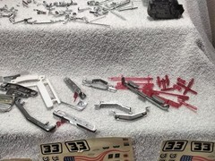 AMT Kitbash 1/25 1960s Model Car Junkyard Parts Lot Chrome Wheels Motor Bumpers