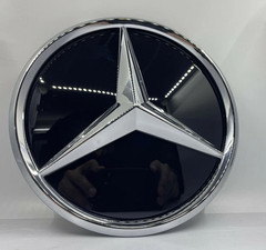 For Mercedes Benz W176 W205 W212 Front Grill Emblem Black Chrome Star