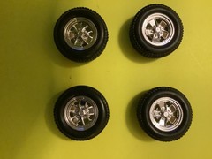 1/24 Maisto 1967 Mustang GT Chrome Rims, Tires & Axle Parts, model car building