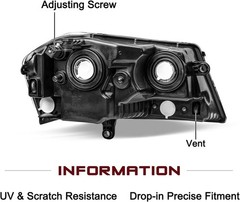 Headlight Assembly Compatible With 2008-2014 Dodge Avenger Black Black Amber