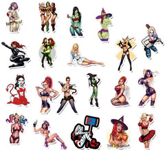 Sexy Girls Stickers for Adults,100pcs Pinup Women Decals Pack for Laptops Skateb