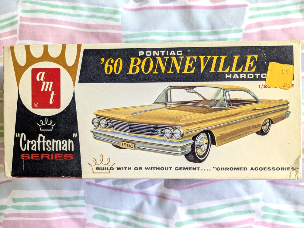 **RARE ORIGINAL VINTAGE AMT CRAFTSMAN KIT 1960 PONTIAC BONNEVILLE HT **COMPLETE!