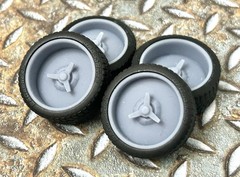 Resin 21/20 In. “Smoothie W/ Knock Offs” Model car Wheels/Tires 1/24 1/25 scale