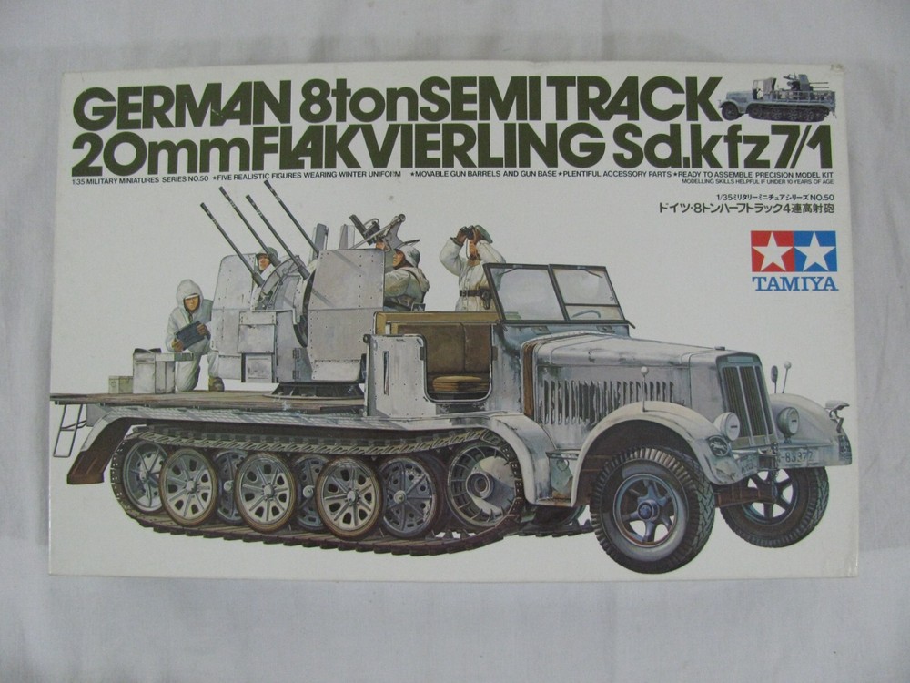 Tamiya 1/35 German 8 Ton Semi Track 20mm Flakvierling Sd.kfz7/1 w/ Figures NIB