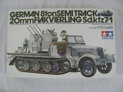 Tamiya 1/35 German 8 Ton Semi Track 20mm Flakvierling Sd.kfz7/1 w/ Figures NIB