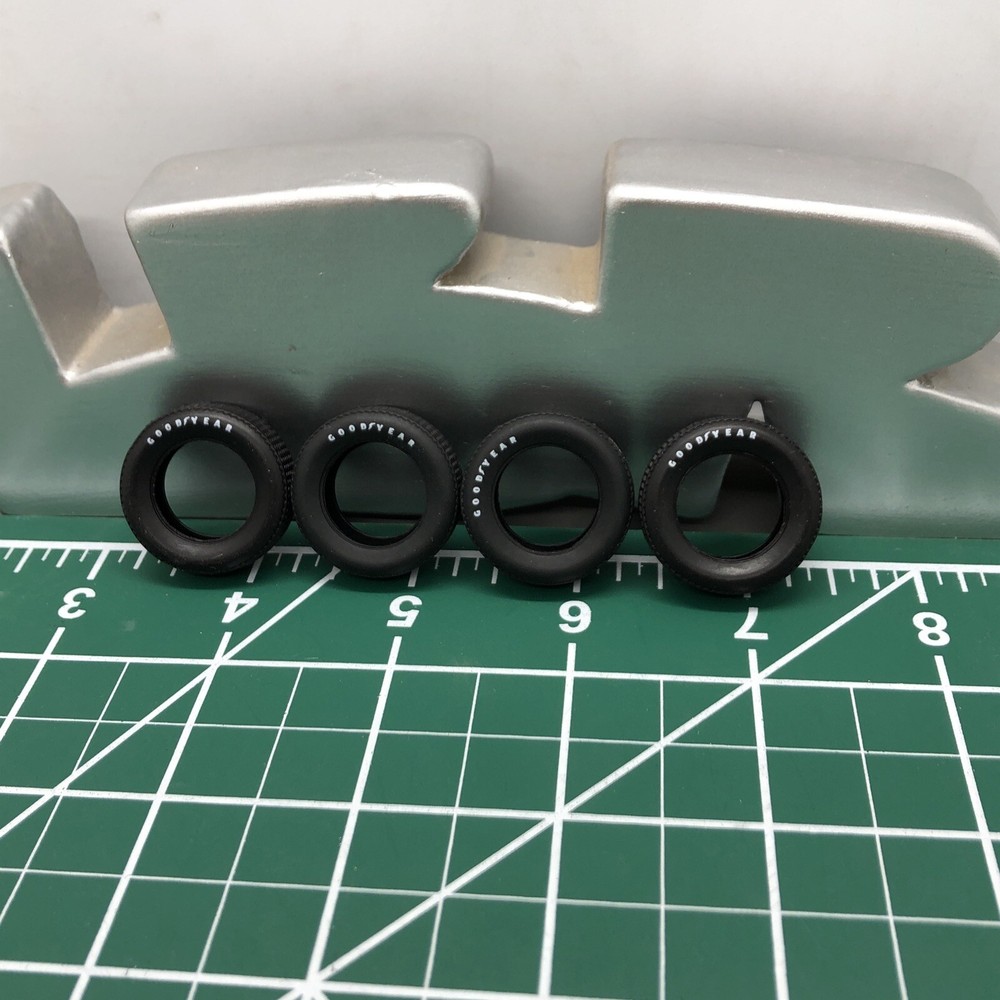 4) Goodyear Pad Printed Street Tires 1.040 OD (F60-15) AMT 1:25 LBR Model Parts