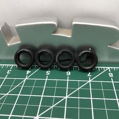 4) Goodyear Pad Printed Street Tires 1.040 OD (F60-15) AMT 1:25 LBR Model Parts
