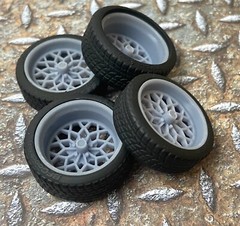 1/24 Scale: 21/20 inch Pontiac Bandit Snowflake Wheels/tires for Model Car.Resin