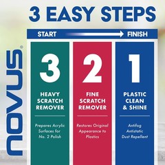 Novus-Pk2-2 Plastic Clean Shine 1 Fine Scratch Remover 2 And Polish Mates Pack