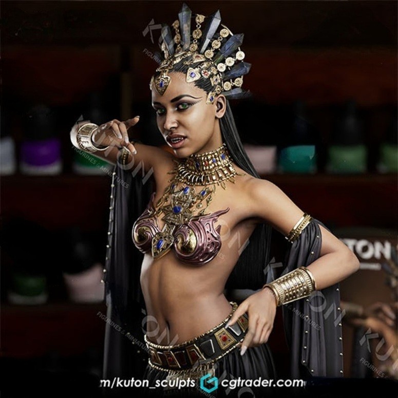 1/24 Scale Resin Figure Model Kit Vampire Queen Akasha Unassembled, Unpainted