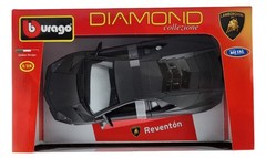 Burago Lamborghini Reventon Matte Black Diecast Car 1/18 1:18 Diamond Collection