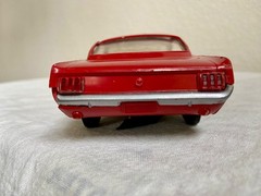1965 Red & Tan Ford Mustang Fastback Promo Philco P-22 AM Radio w/chrome trim