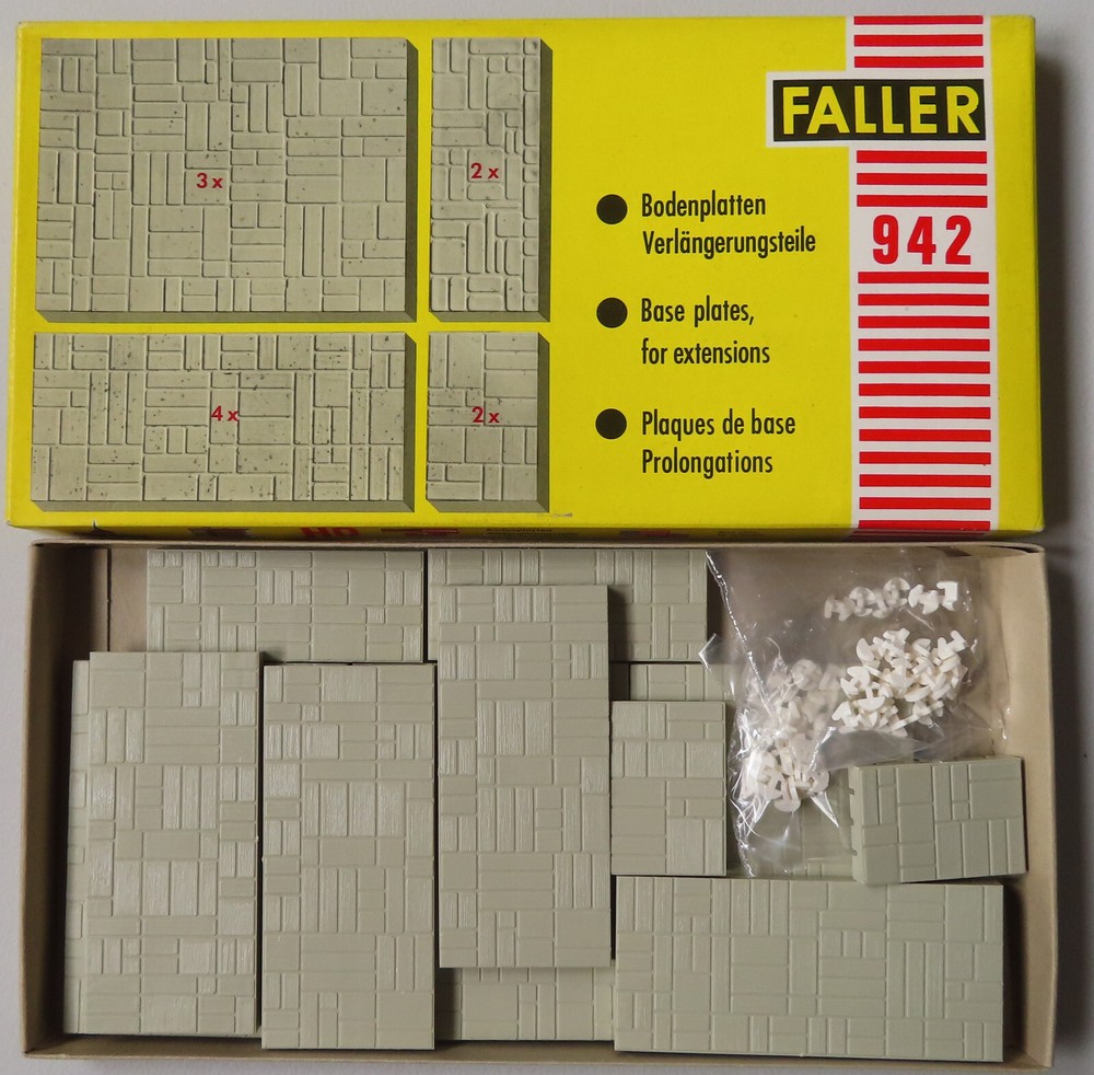 Faller AMS 942 Ground Plates in Original Packaging, 60s Toy #DEZ3104