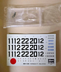 Hasegawa 1:24 Scale Honda RA272E F1 ’65 Italian Grand Prix model kit #HR105:2600