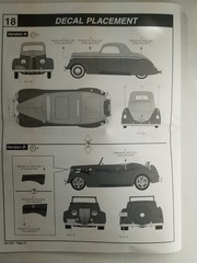 1936 Ford DECAL SHEET for Revell Monogram 1:24 Model Kit 36 DECALS