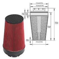 4 Inch Performance Cold Air Intake Filter Kit with Shield for 99-06 Black & Red