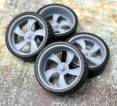 1/24 Scale: 24-Inch “Vista” Wheels And Tires; Resin;1/25