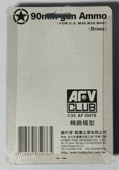 AFV Club 35076 1/35 Scale Brass 90mm Ammo for M26/M36/M46 – 15 Pieces Mixed 3 ea