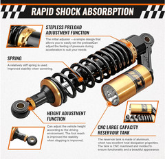 Amortiguadores Traseros Universales de Aire 320 mm Ajustables para Motocicletas,