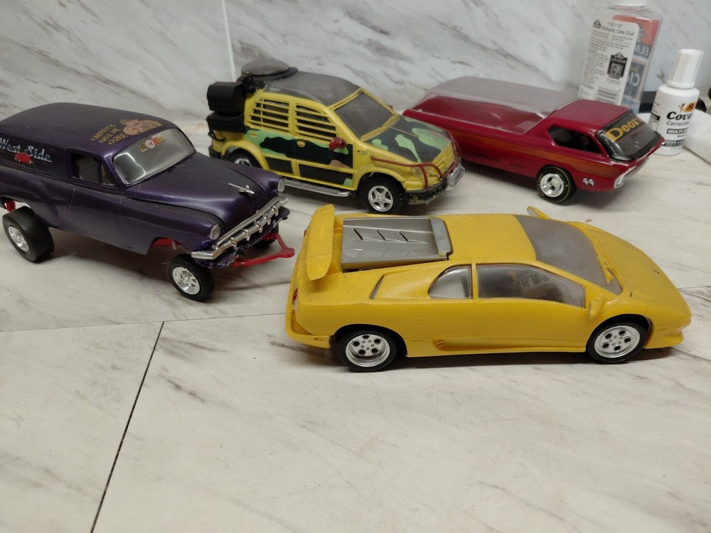 Model Junkyard/parts Plastic , Nice Special Customs Car Lot Of 4,check Pictures