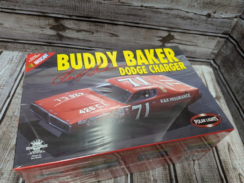 Polar Lights Buddy Baker Dodge Charger NASCAR Plastic Model Kit Sealed