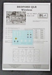 IBG 1/35th Scale Bedford QLR Wireless Decals & Directions from Kit No. 35017