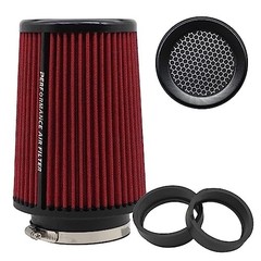 3 3.5 4 inch Cold Air Intake Filter 76mm 89mm 101mm Performance Cone B-4in-Red