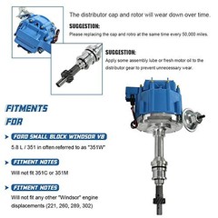 HEI Ignition Distributor for Small Block Ford 351W Windsor 5.8L 8 Cylinder New