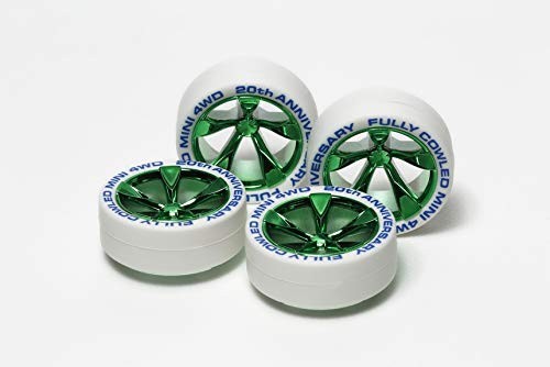 Fully Cowled Mini 4WD 20th Anniversary White Tires & Green Plated Wheels