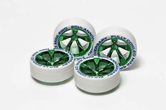 Fully Cowled Mini 4WD 20th Anniversary White Tires & Green Plated Wheels