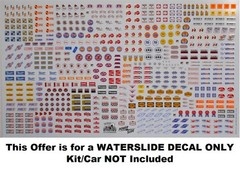 NASCAR DECAL 1965-70 VINTAGE STOCK CAR FENDER CONTINGENCIES SHEET POWERSLIDE