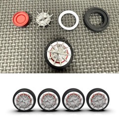 1:64 Kings Crown Chrome Hub Cap Wheels And Tires 10 mm tall