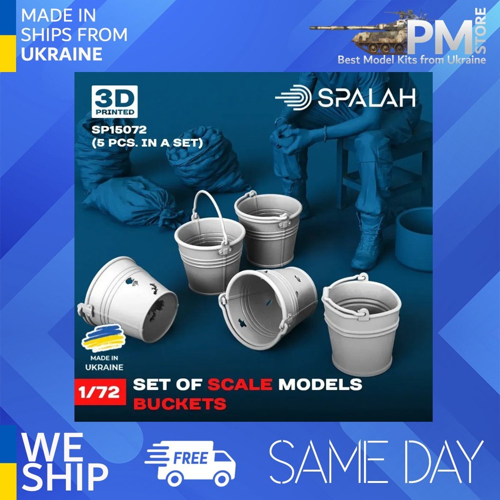 Spalah 15072 1/72 Set of scale models “Buckets”, (5 pcs.)” Resin model