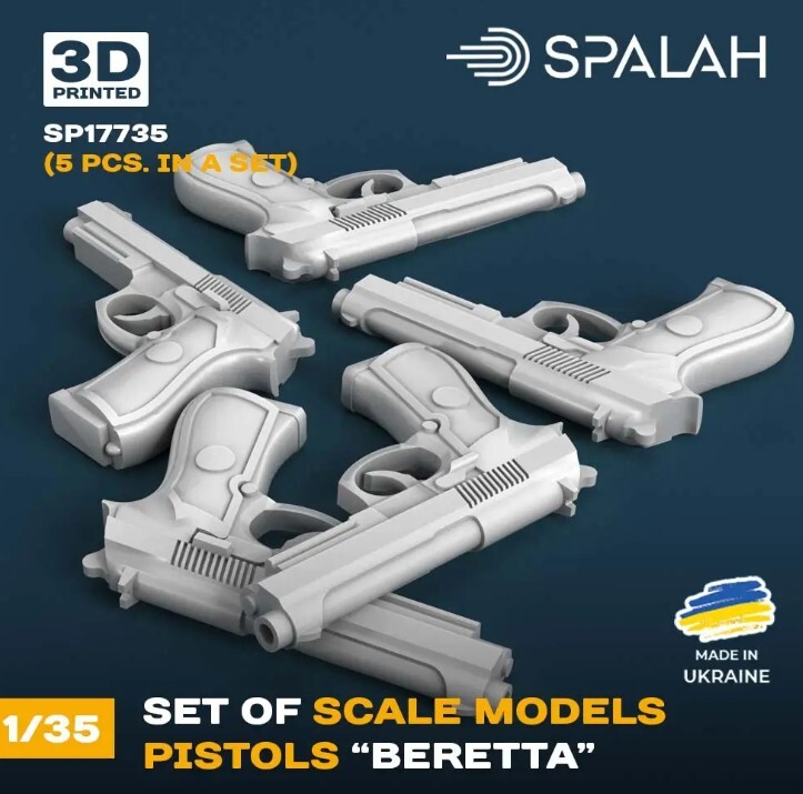 Beretta pistols 5 pcs Set of scale models 1/35 SPALAH 17735