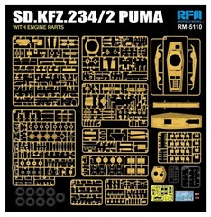 RyeField Model(RFM) RM 5110 1/35 Sd.Kfz.234/2 PUMA with Engine Parts Brand New