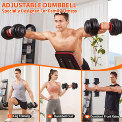 Adjustable Dumbbell Set, 10-In-1 25LB/55LB Ajustable Dumbbells with Safe Locking