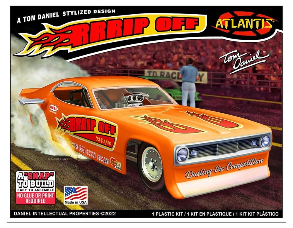 ATLANTIS TOY & HOBBY Rrrip Off Tom Daniel 1/32 Scale Snap Together Funny Car