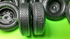 Mack DM800 Heavy Duty 1/25 10 Goodyear tire chrome rim wheel model car part lot
