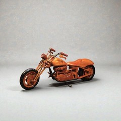 Chopper Bike Miniature Wood Model | Custom Cruiser Motorcycle Decor