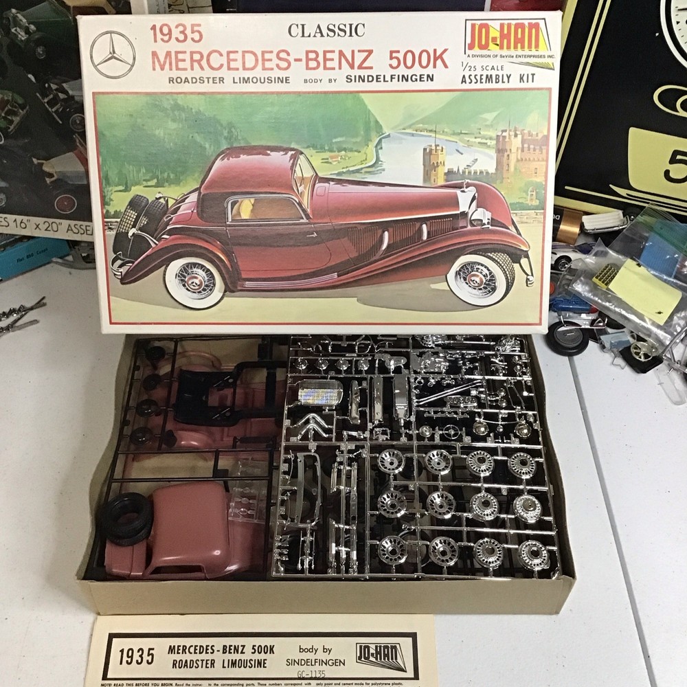 JOHAN JO-HAN 1935 Mercedes Benz 500K 1/25 Model Kit Open Box GC #1135