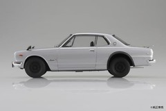 Aoshima 1/24 KPGC10 Skyline 2000GT-R 1970 Silver Snap Car Pre Colored JAPAN NEW