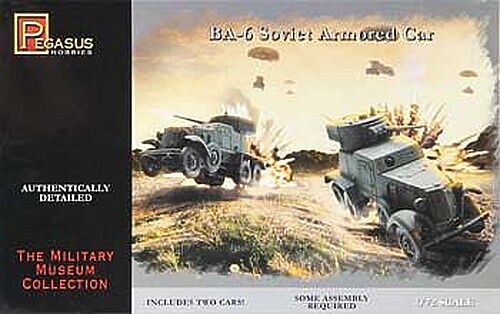 Pegasus BA-6 Armored Cars (2) – Plastic Model Military Vehicle Kit – 1/72 Scale