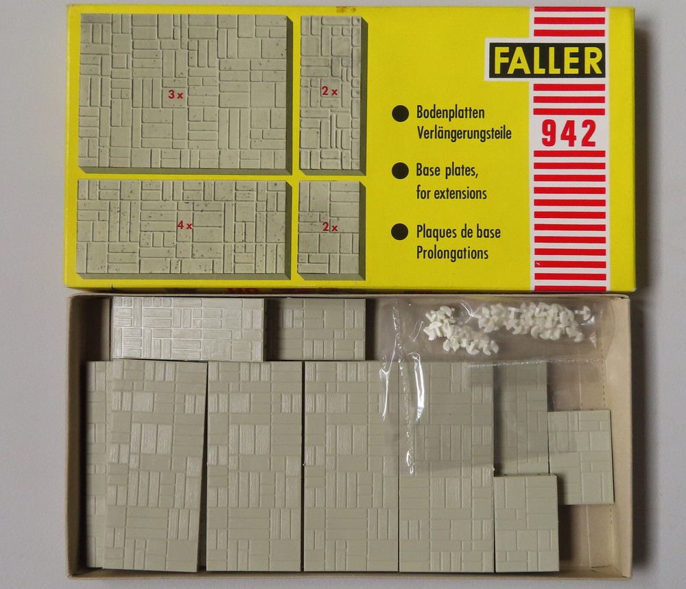 Faller AMS 942 Ground Plates in Original Packaging, 60s Toys #DEZ3084