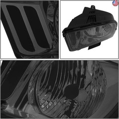 DNA MOTORING Smoke Lens Headlights Replacement Compatible with 05-09 Mustang,