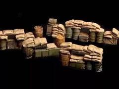 Diorama 1/72 Resin Sandbag Walls Trench Bunker Military Scene Model Accessories