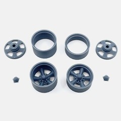 1/12 Resin 15 inch Torq Thrust D Wheels, Goodyear Polyglas Tires, and Brakes