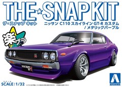 Aoshima 1/32 NISSAN SKYLINE GT-R C110 Custom Snap Model Kit *SILVER*