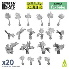 3D printed set – Fan Palms – Resin Bits – Plants and Vegetation – Trees-Fantasy